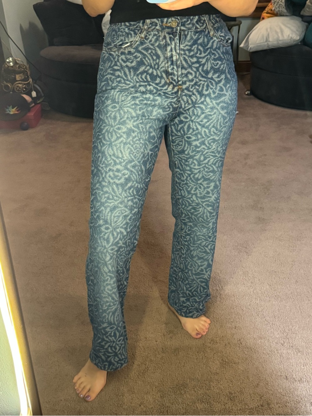 VINTAGE Bill Blass Denim Etched Jeans